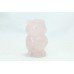 Handmade Natural pink rose quartz gemstone Owl Bird figure Decorative Gift